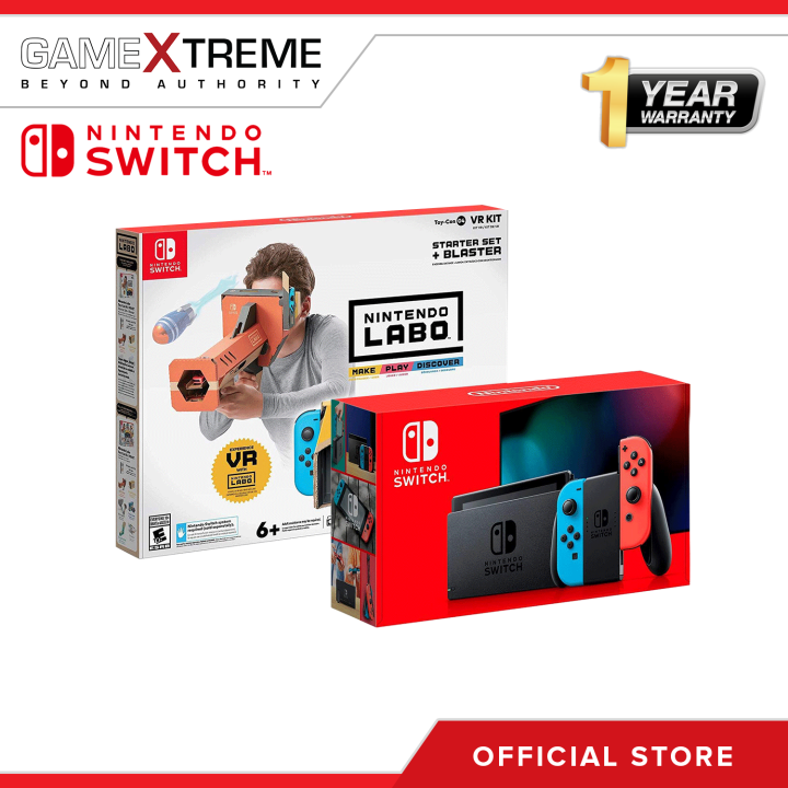 Nintendo Switch Console V2 Improved Battery Life [Asian] with Nintendo Labo Toycon VR starter