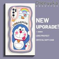 เคส Chenyyyka สำหรับ VIVO Y30 Y50 Y30i ลายการ์ตูนโดราเอมอนน่ารักใหม่ Colour Macaron เวฟ Border กันกระแทกแบบใสนิ่มเคสมือถือโปร่งใสลายกล้องถ่ายรูปสร้างสรรค์เคสซิลิกาเจลฝาครอบป้องกัน