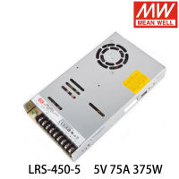 Mean Well LRS-450-5 110220V AC เป็น DC 5V 75A 375W แหล่งจ่ายไฟสลับเอาต์พุตเดี่ยวสำหรับเครื่องอุตสาหกรรม Meanwell Driver