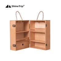 ShineTrip กล่องไม้สำหรับจัดเก็บอุปกรณ์กาแฟ เครื่องปรุงอาหาร