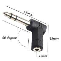☒▧ 1Pc for 90 Degree 3.5 to 6.35/6.5MM 1/4 quot; Mono Jack Stereo Speaker Audio Adapter Plug 3.5MM Converter AUX Headphone Cable