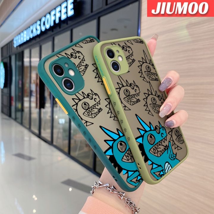 เคส-jiumoo-สำหรับ-iphone-11-11-pro-11-pro-max-เคสแฟชั่นลายมอนสเตอร์บางเคสแข็งผิวด้านเคสขอบสี่เหลี่ยมซิลิโคนอ่อนการ์ตูนกันกระแทกคลุมทั้งหมดเคสป้องกันเลนส์กล้อง