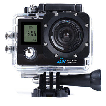 4K WiFi Sports กล้อง มี แสดงผล 1080P 2.0 LCD HD 30m วิดีโอกันน้ำ DV วิดีโอสปอร์ต Extreme Go Pro Mini Recorder - สีดำ