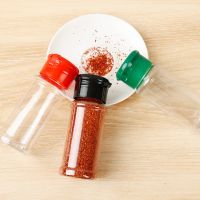 【CC】 Colorful Lid Condiment Cruet Storage Transparent Spice Jar and Pepper Seasoning Bottle Rack