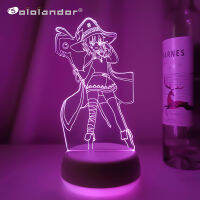 Led Anime Lamp KonoSuba Megumin for Kids Bedroom Decoration Teen Birthday Gift Room Decor Manga KonoSuba Night Light Bedsided