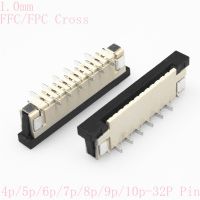 50Pcs FPC/FFC 1.0mm Socket Pulling Vertical Front Pin with Lock Patch Dislocated Cross Pin 1.0mm Connector 4P/6P/7P/8P-32P Pin