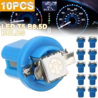 10pcs Car Instrument Lights Bulb 12V DC Cars Dashboard Center Console Lamp Blue T5 B8.5D 5050 Automobile Interior Lights