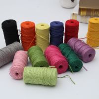 【YD】 100M/Roll Colorful Jute Twine Burlap Hessian Cord Hemp Rope String for Artworks Picture Display Wrap