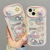 เคสโทรศัพท์มือถือการ์ตูน Hello Kitty ที่น่ารักพร้อมกลิตเตอร์วิบวับทรายดูดสำหรับ iPhone 14 Pro Max 14 Plus 13 Pro Max Max ฝาหลังโทรศัพท์แบบนิ่มสำหรับ iPhone 12 Pro Max 11ฝาหลัง