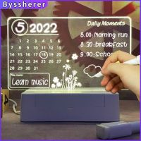 Byssherer USB Note Board Lamp with Erasable Pen Led Night Light Desktop Decoration Night Lamp Creative Rewritable Transparent Acrylic Electronic Night Lights