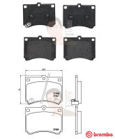 P49 011B ผ้าเบรก F (แท้ BREMBO รุ่น Black) FORD เลเซอร์ Laser 1.6 1.8 ปี1994-1999