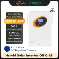 Jsdsolar อินเวอร์เตอร์5.5KW แบบกริดอินเวอร์เตอร์เพียวไซน์เวฟ48V ตัวแปลงพลังงานแสงอาทิตย์แบบผสม100A MPPT เครื่องควบคุมการชาร์จพลังงานแสงอาทิตย์และ Wifi