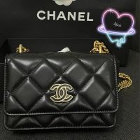 A.L.I.C.E Chanel หัวเข็มขัดเคลือบ woc chain bag กระเป๋าสะพายไหล่ messenger bag กระเป๋าถือ