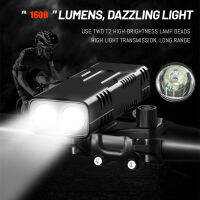 10000มิลลิแอมป์ชั่วโมงด้านหน้าแสงจักรยาน5T6 1600 Lumens ไฟจักรยาน USB ชาร์จไฟฉายที่มีประสิทธิภาพ MTB โคมไฟ LED ไฟหน้าไฟท้าย