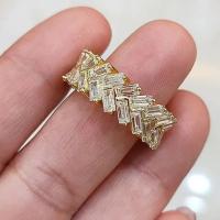 Huitan Baguette Cubic Zirconia Rings for Women Bling Bling Promise Rings Wedding Luxury Female Accessories New Fashion Jewelry