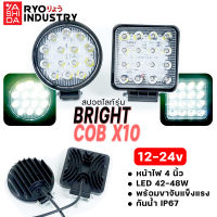 Bright COB ขนาด 4 นิ้ว มีกลมและเหลี่ยม 42-48 วัตต์ โคมหนา 35 มม.