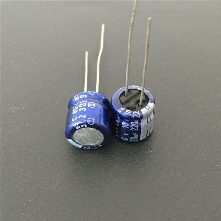 10pcs-220uf-10v-elna-blue-8x7mm-10v220uf-low-profile-audio-capacitor