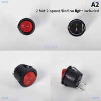 NIHAI สวิตช์เรือกันน้ำสวิตช์โยกรอบพร้อมปุ่มไฟ6A 250V เปิด20mm 2 3ฟุตเกียร์2 3