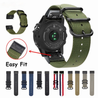 ไนลอนสำหรับ Garmin Fenix 6S 6 6X 5S 5 5X 3 3HR Forerunner 935 945 Quick Release สายรัดข้อมือสร้อยข้อมือ