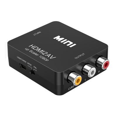 HDMI-เข้ากันได้กับอะแดปเตอร์ AV ตัวแปลงวิดีโอ HD กล่อง HDMI เข้ากันได้กับ RCA Av/cvsb L/r วิดีโอ1080P HDMI2AV รองรับ NTSC PAL