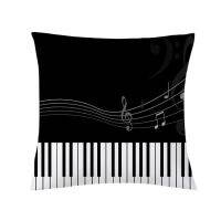 (All in stock) Note Pillow Case Vintage Music Note Pillow Case Ocarina Piano Violin Decoration Support free customization. Double sided printing design for pillows)