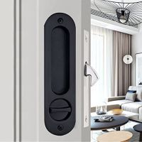 Sliding Barn Door Locks Invisible Door Handle with 3 Keys for Wooden Pocket Door Furniture Hardware 6.81 inches Door Hardware