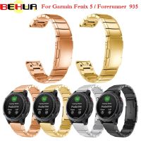 ✲▦♗ Watch Band Strap for Garmin Fenix 5 Fenix 6 Forerunner 935 Stainless Steel Watchband with Tool Correa Quick release Fit wrist