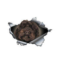 13cm X 9cm Beautiful 3D Car Sticker Accessories Black Labradoodle Dog Wild Animal PVC Waterproof Car Window Body Decorative 1PCS