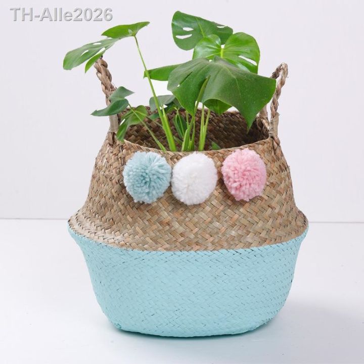 woven-basket-rattan-hanging-pot-dirty-hamper-storage-holder-organizer