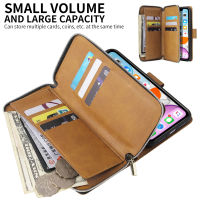 For 20XZ1XZ2XZ3XZ4XZ5 Case Cover Zipper Case Luxury Leather Flip Wallet Cover Phone Card Slot Phone Cover Bag