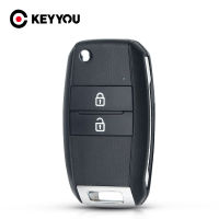 KEYYOU พับพลิก2ปุ่มเปลือกกุญแจรีโมทสำหรับ Kia K3 K5เปลี่ยนรถช่องว่างที่สำคัญกรณี Fob ปกเจียระไน HY18ใบมีด