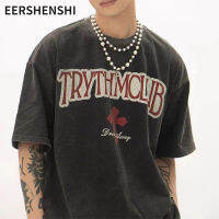 EERSHENSHI เสื้อยืดผู้ชายใหม่เสื้อทีเชิ้ตแฟชั่นสำหรับวัยรุ่นพิมพ์ลายคอกลมมีเอกลักษณ์เสื้อผ้าผู้ชายเสื้อกีฬาแขนสั้นระบายอากาศได้มาตรฐาน