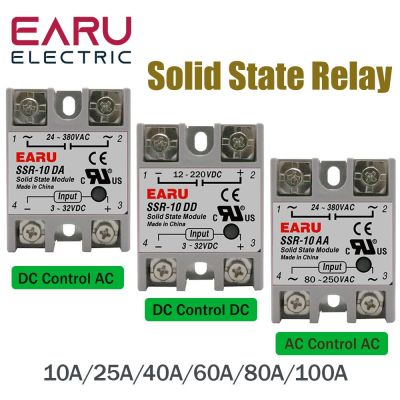 SSR-25DA SSR-40DA SSR-40AA SSR-40DD SSR 10A 25A 40A 60A 80A 100A DD DA AA Solid State Relay Module for PID Temperature Control Electrical Circuitry Pa