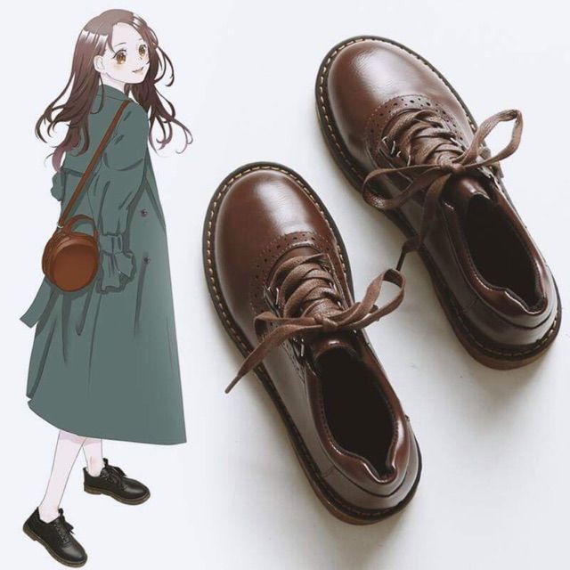?[Có sẵn] Giày Vintage Harajuku thắt dây cô gái Nhật dịu ngọt oxford sinh  viên ulzzang kiểu lolita joshi linh123455 