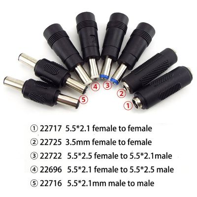 5.5X 2.1MM female to 5.5X 2.1 2.5mm 3.5mm DC power jack female male plug adapter Connectors 5525 5521 3.5x1.35mm Tips adaptor  Wires Leads Adapters