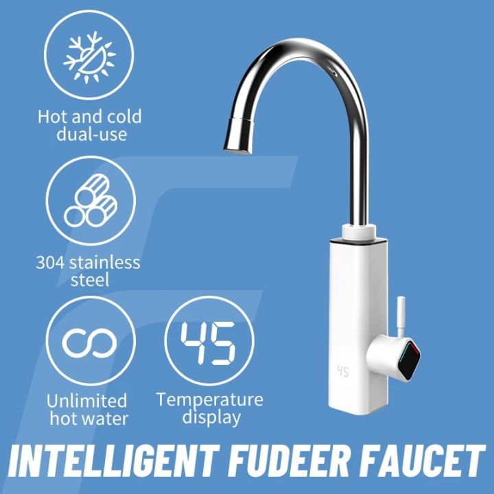 fudeer-น้ำร้อนไฟฟ้าก๊อกน้ำห้องครัว220โวลต์ผสมน้ำ-tankless-น้ำร้อนและน้ำเย็นแตะเครนไฟฟ้าดาดฟ้าติดตั้ง