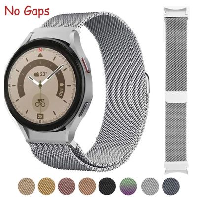 ﹉✧ ไม่มีช่องว่าง Magnetic Loop สำหรับ Samsung Galaxy Watch 5 4 40mm 44mm 46mm 42mm Stainless Steel Band สำหรับ Galaxy Watch5 Pro 45mm