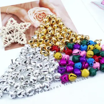 Bells, 100 Pieces Colorful Bells for Crafts, Mixed Size Small , Metal Craft  Bells for Holiday Home Decoration 