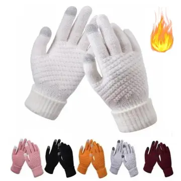 Thermal Windproof Knitted Winter Gloves Touch Screen Warm Mittens for Men  Women