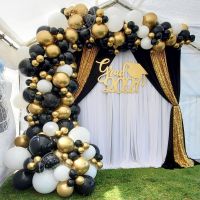 177Pcs Metallic Black&amp;Gold Balloons Garland Arch Kit White Latex Baloons For Graduation Wedding Birthday Party Decorations Colanders Food Strainers