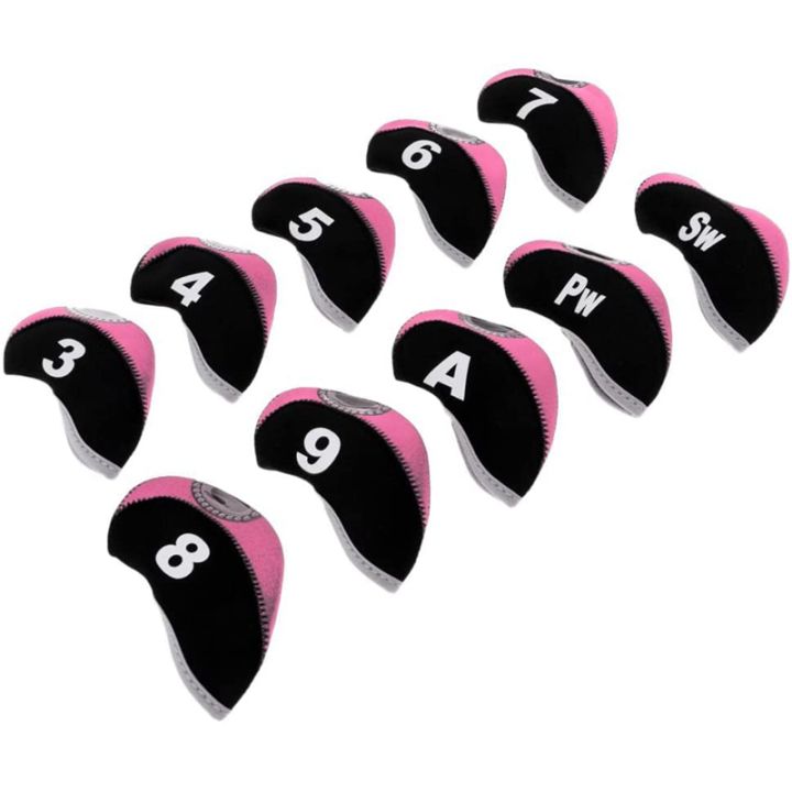 new-10pcs-pack-golf-club-head-wedge-neoprene-iron-cover-golf-head-covers-protective-set-dirtproof-durable