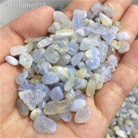 Natural Stone Blue Chalcedony Crystal Tumbled Stone Crystal Healing Specimen Minerals Home Desk Aquarium Decoration