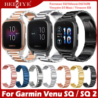 Garmin Venu Sq Smartwatch Garmin Venu Sq 2 สายนาฬิกา 20มม.โลหะเหล็กสแตนเลสสตีลสำหรับ Garmin Vivoactive 3 เพลงสายนาฬิกา Vivomove HR สายสำหรับ Forerunner 645/245/245สมาร์ทวอท์ช Watchband