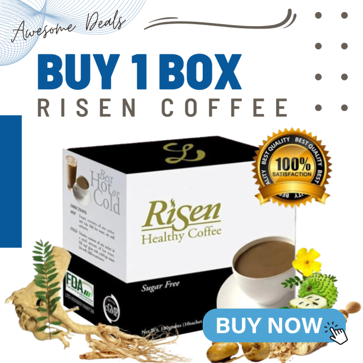 (BUY 1 BOX) RISEN COFFEE MIX / BUTTERSCOTCH FLAVOR / HALAL / SUGAR FREE / IMMUNE BOOSTER / 10