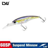 CFOREGT TSURINOYA 60SP 0-3.7M แขวนนักสำรวจ Minnow 5.7G ที่ใส่เหยื่อตกปลาฤดูหนาวดำน้ำลึกเหยื่อแข็งเงาหล่อยาว14สีและเหยื่อ