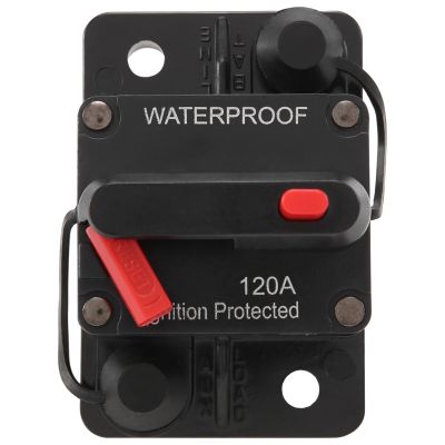 Waterproof Circuit Breaker,With Manual Reset,12V-48V DC,for Car Marine Trolling Motors Boat Power Protect