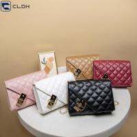 CLDH หนังพียู กระเป๋าสะพายไหล่แบบสั้น สี่เหลี่ยมเล็กๆ ลายสก็อต กระเป๋า Crossbody ของใหม่ สีทึบทึบ กระเป๋าออกแบบโดยดีไซเนอร์ ผู้หญิงผู้หญิงผู้หญิง