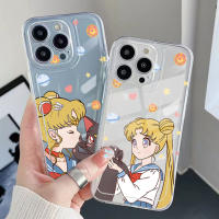 สำหรับ VIVO Y15A Y15S T1 5G Y21S Y21A Y21S Y33S Y12S Y11S Y12A Y01 Y1S Y01C Y20s G Y20A Sailor Moon คริสตัลสีดำแมว Luna คุณภาพสูงสแควร์ Edge Air Cushion Cover Full Len โทรศัพท์ป้องกันกรณี