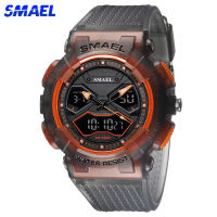 SMAEL นาฬิกาสปอร์ตนาฬิกาดิจิทัล LED นาฬิกาสปอร์ตผู้ชายข้อมือ8073กันน้ำนาฬิกาสองเวลาของขวัญนักเรียน