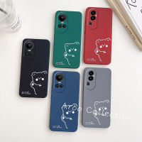 Phone Case เคส OPPO Reno10 Reno10Pro + Plus A98 A78 4G NFC 5G Matte Frosted Sketch Bear เคสโทรศัพท์รูปการ์ตูน All Inclusive ป้องกันเลนส์ซิลิโคนนุ่มปกหลัง2023